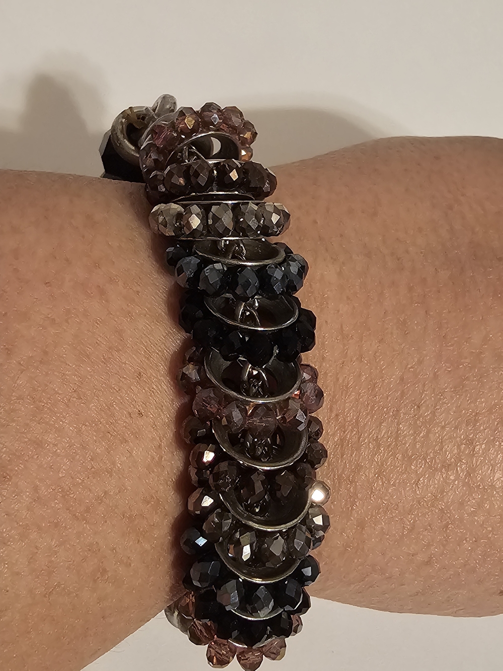 Multicolor Faceted Bead Stretch Bracelet - Fashion Jewelry